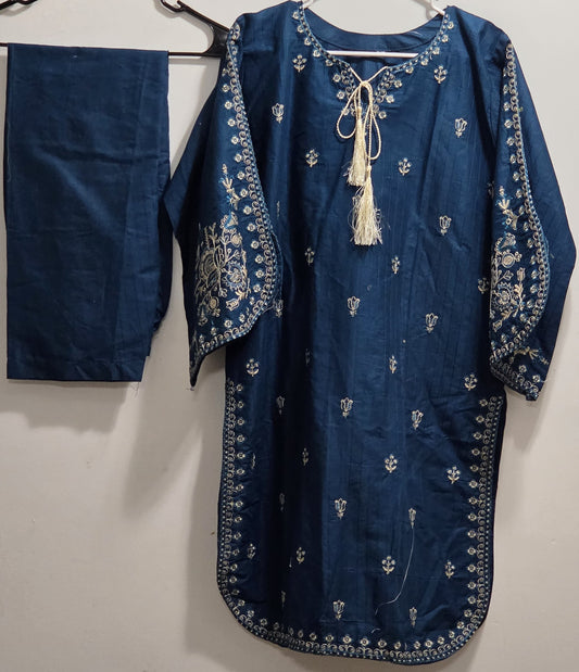 Cotton Embroidered 2pc Suit