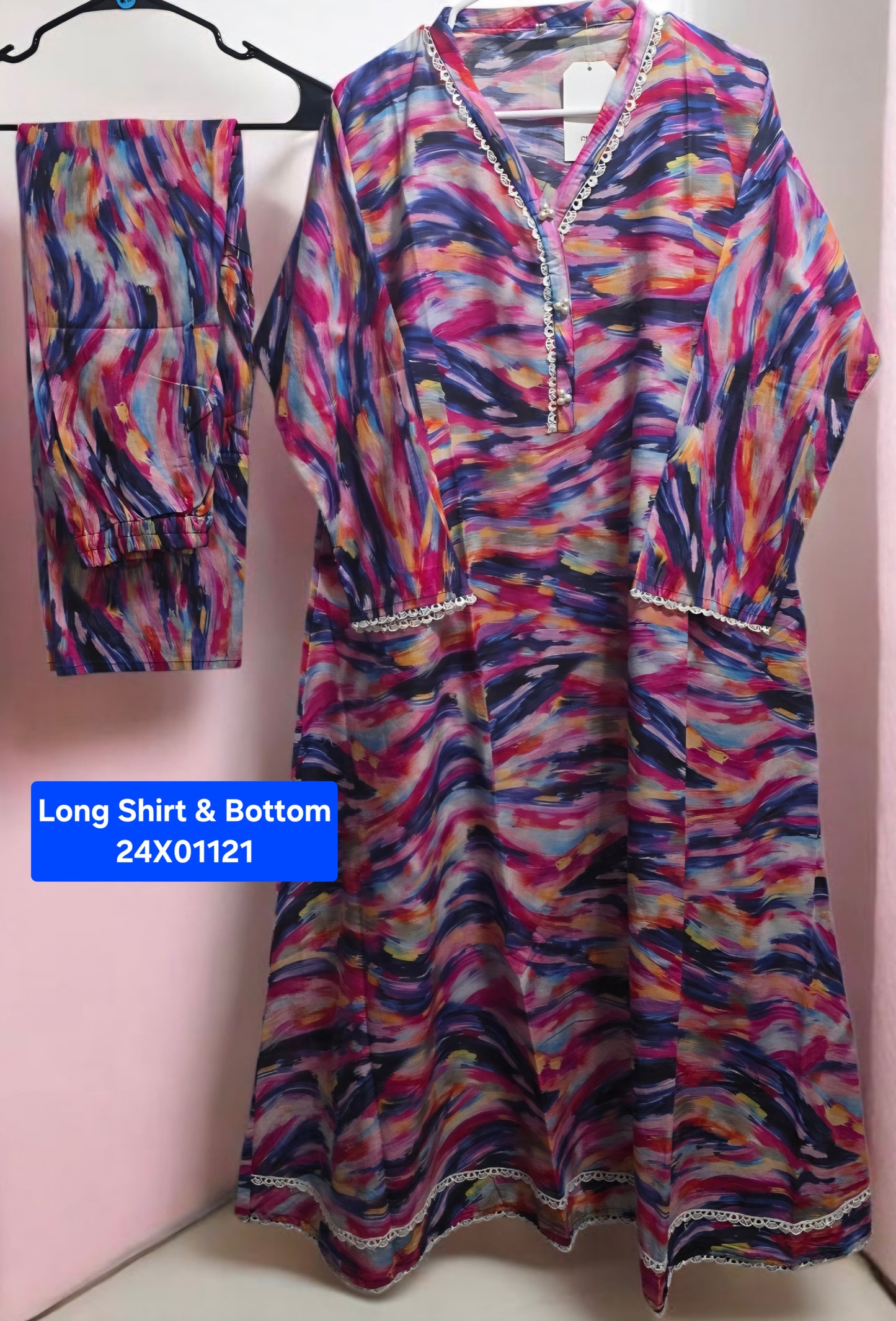 Lawn Long Shirt Suit (2pc)
