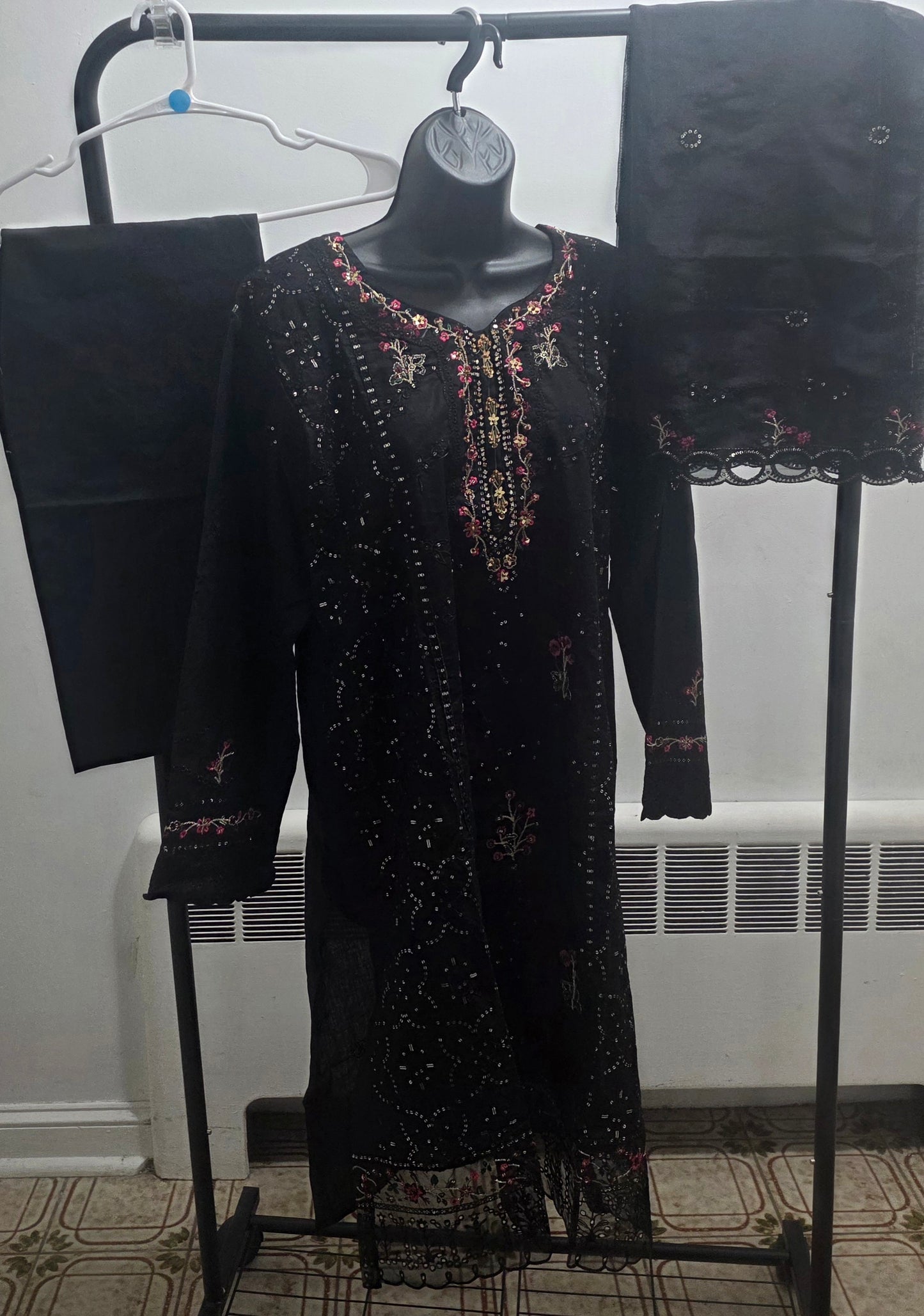 Cotton Embroidered 3pc Suit
