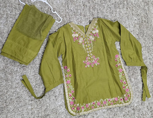 Girls Embroidered Suit