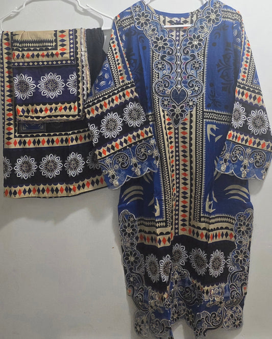 Lawn 3pc Suit with Patchwork