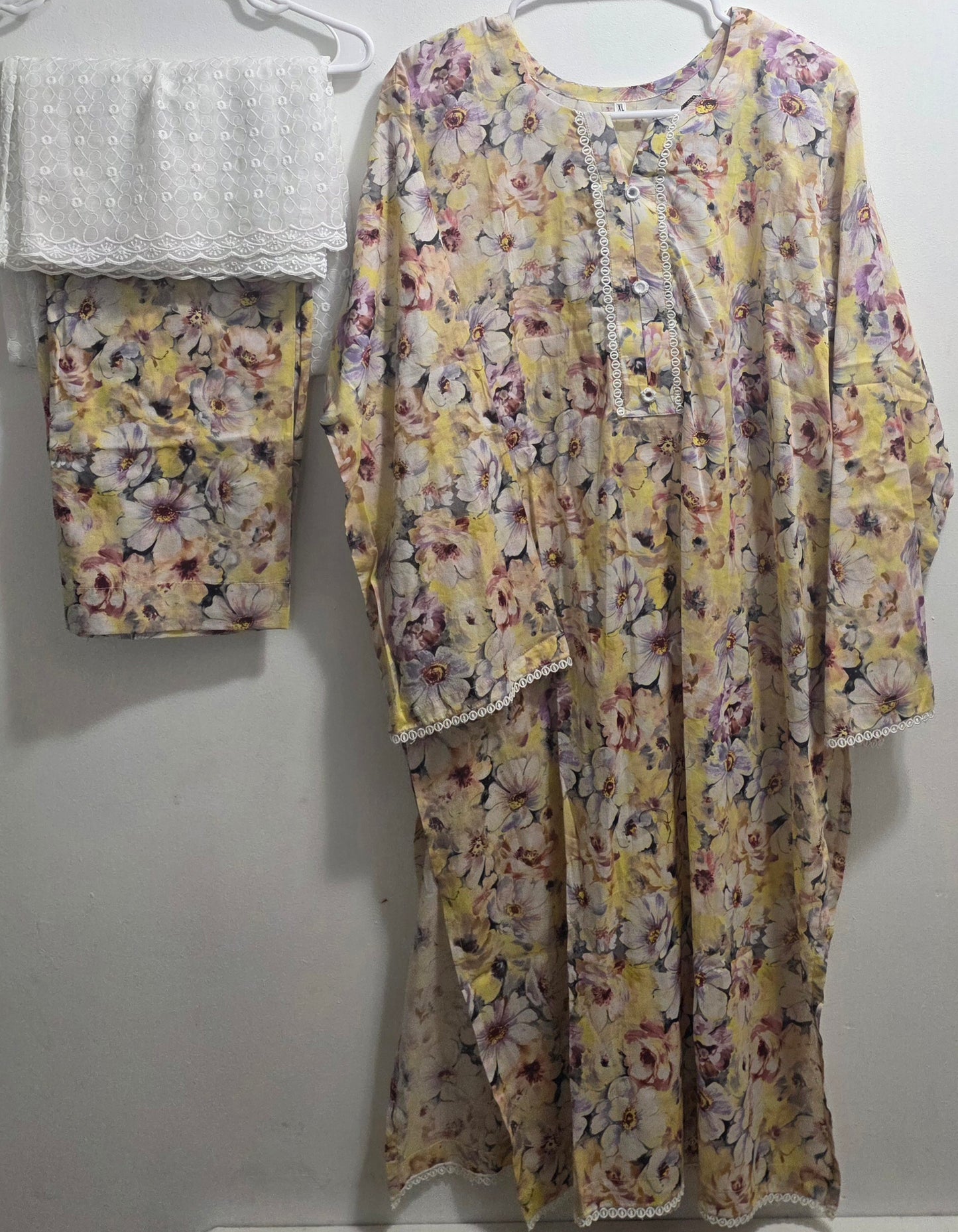 Lawn 3pc Suit with Chickenkari Dupatta