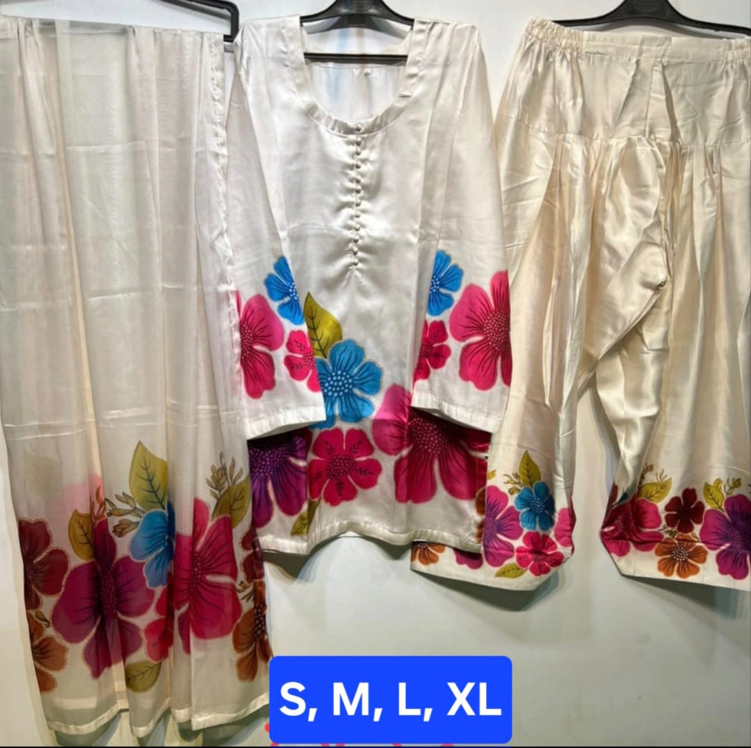Silk Farshi Shalwar 3pc Suit