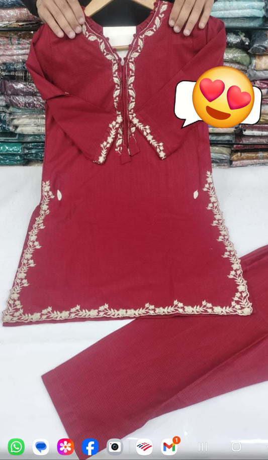 Girls Embroidered Suit