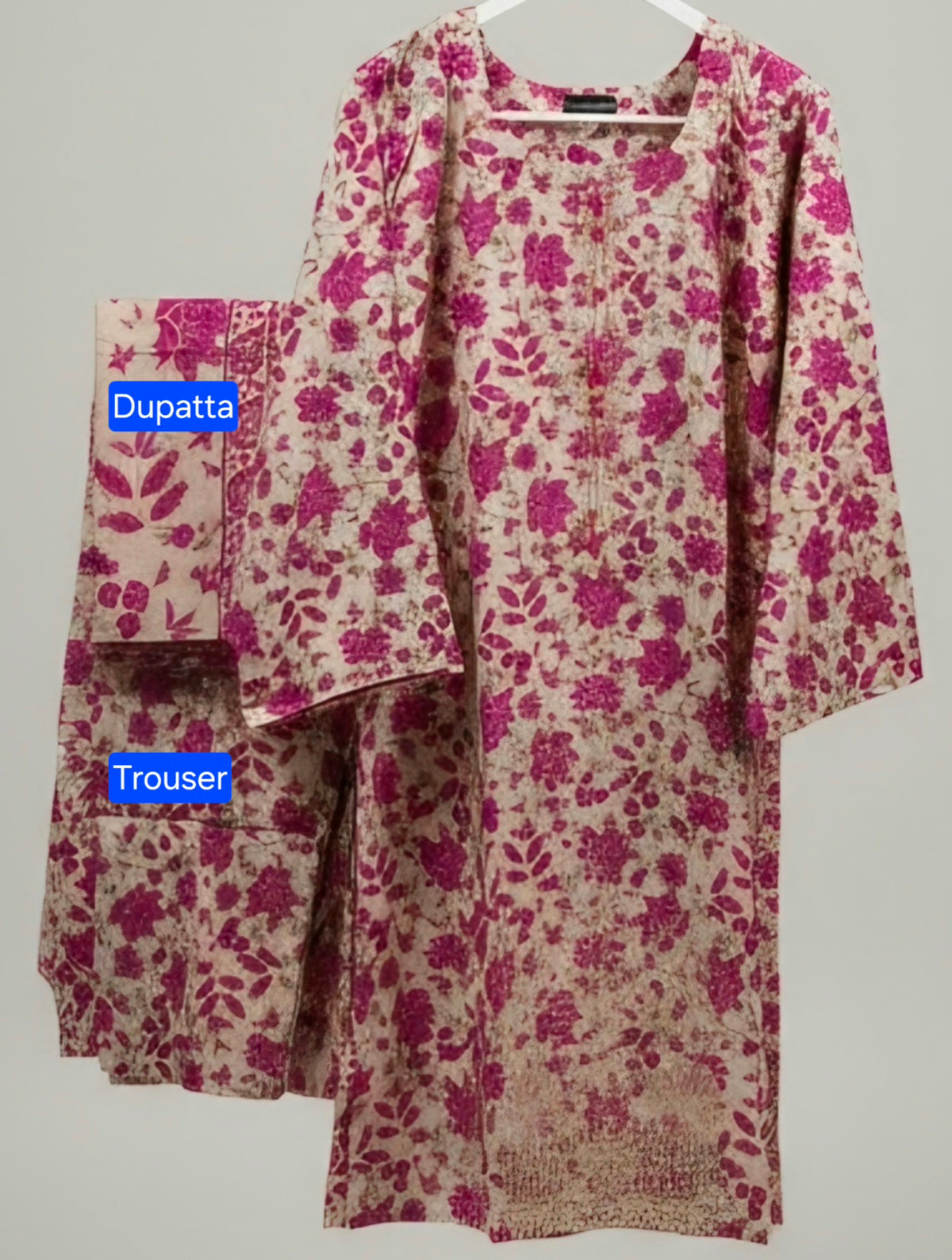 Linen Embroidered 3pc Suit