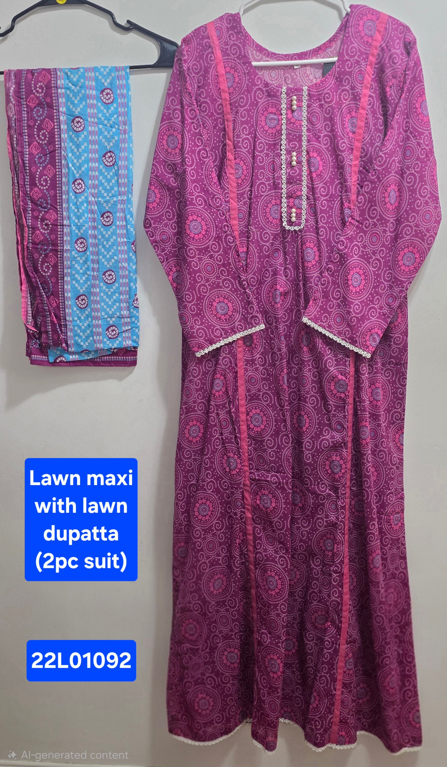 Lawn Maxi & Dupatta (2pc)