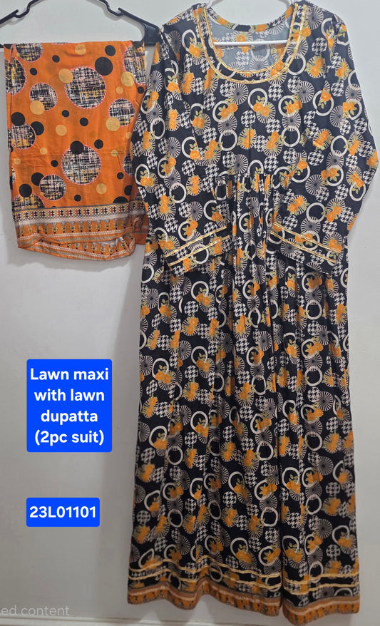 Lawn Maxi & Dupatta (2pc)