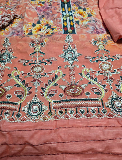 Embroidered Khaddar Cutwork 3pc Suit