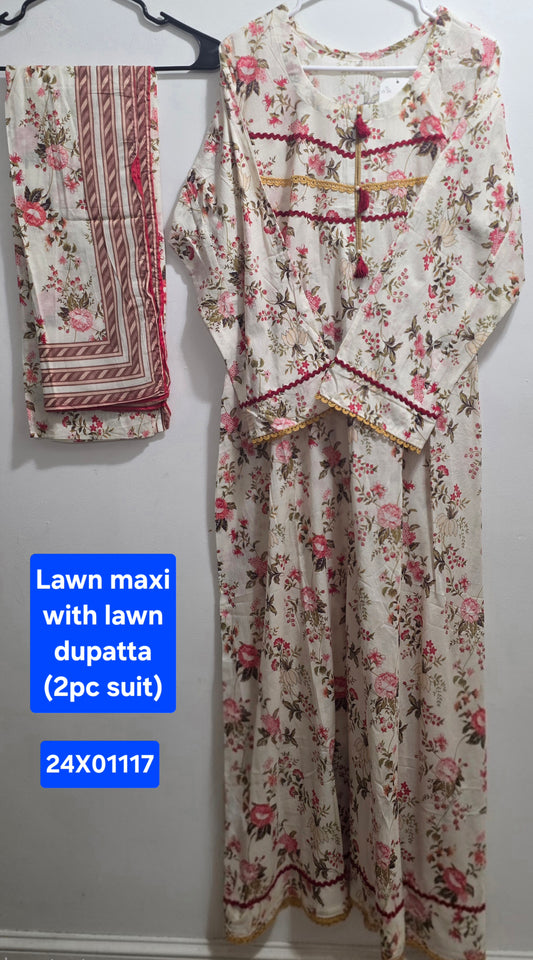 Lawn Maxi & Dupatta (2pc)