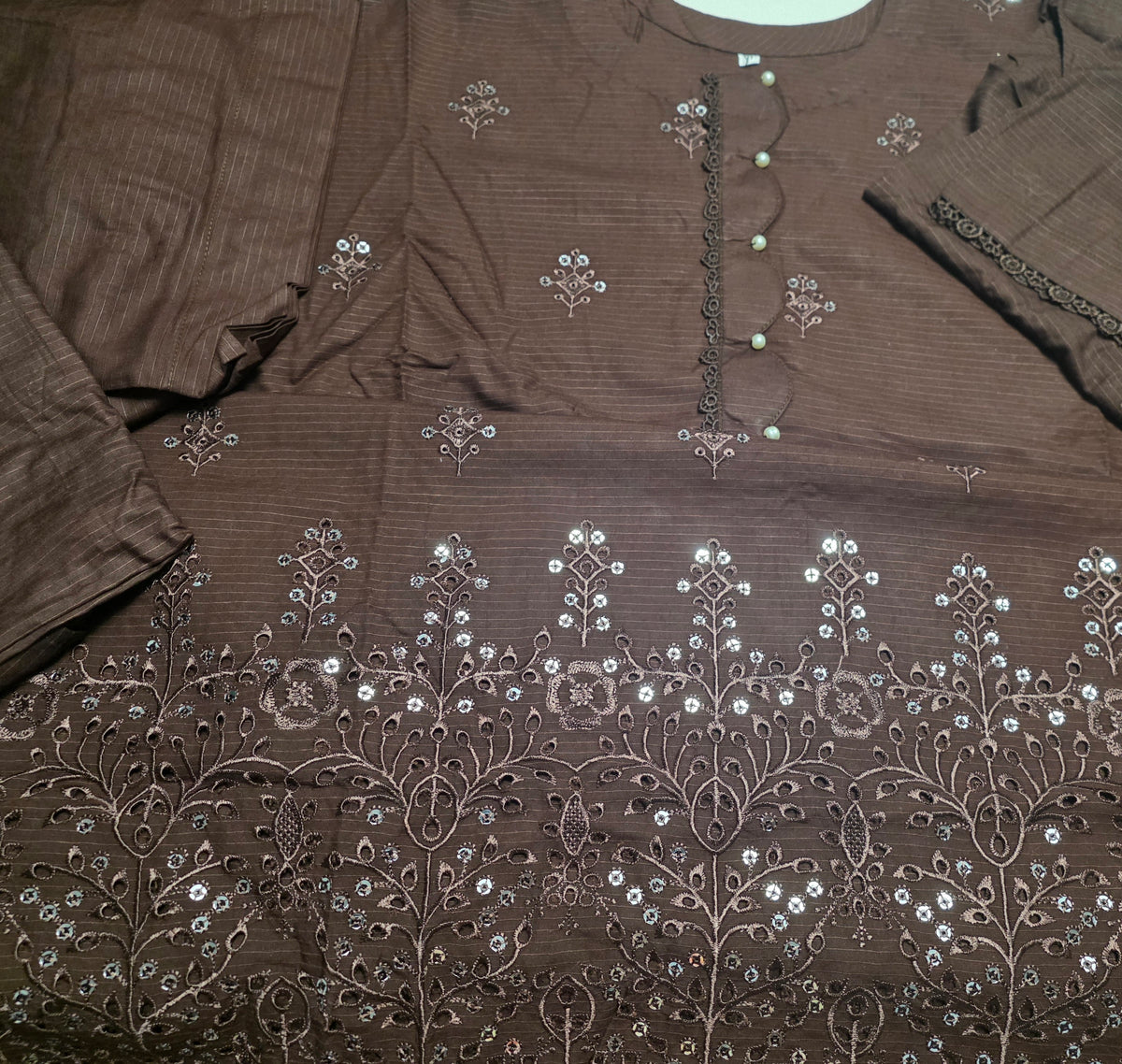 Embroidered Doria Linen 3pc Suit