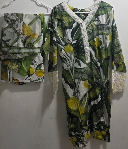 Farshi Shalwar Suit Embroidered Lawn 3pc
