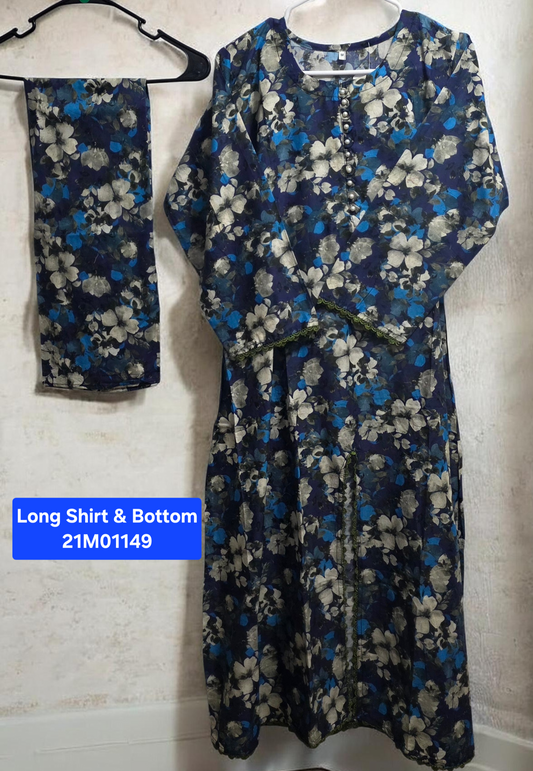 Lawn Long Shirt Suit (2pc)