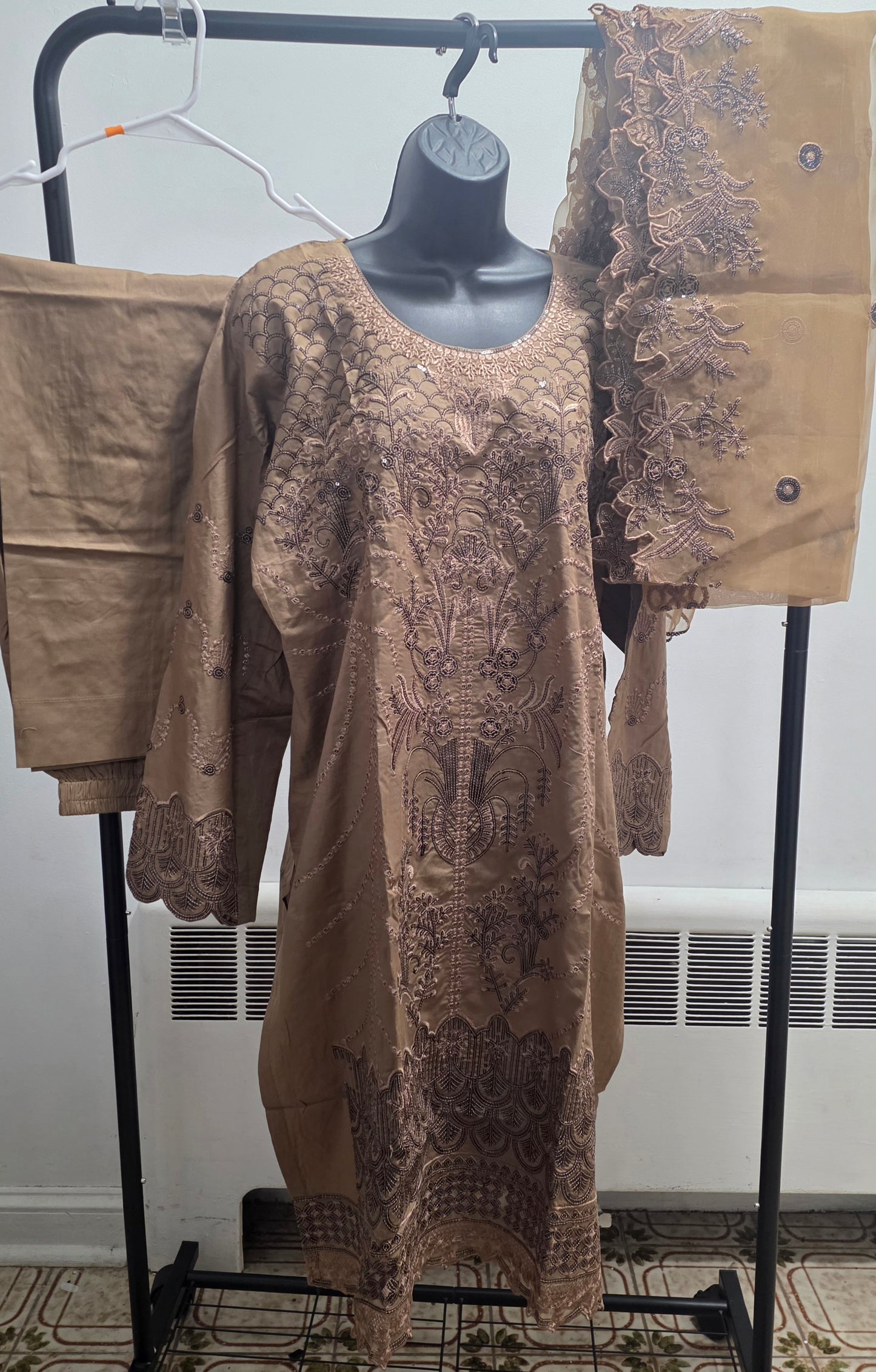 Cotton Embroidered 3pc Suit