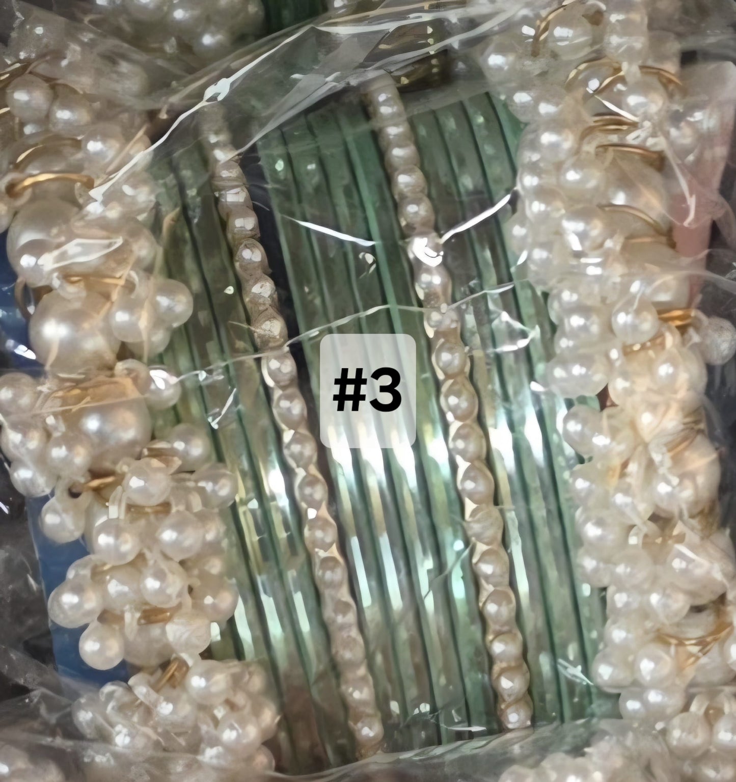 Pearl Kara Bangle Set (Size 2.8)