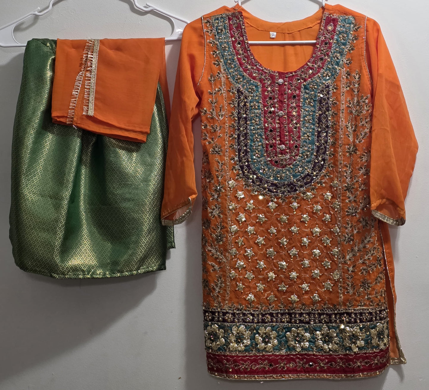 Chiffon Embroidered Suit