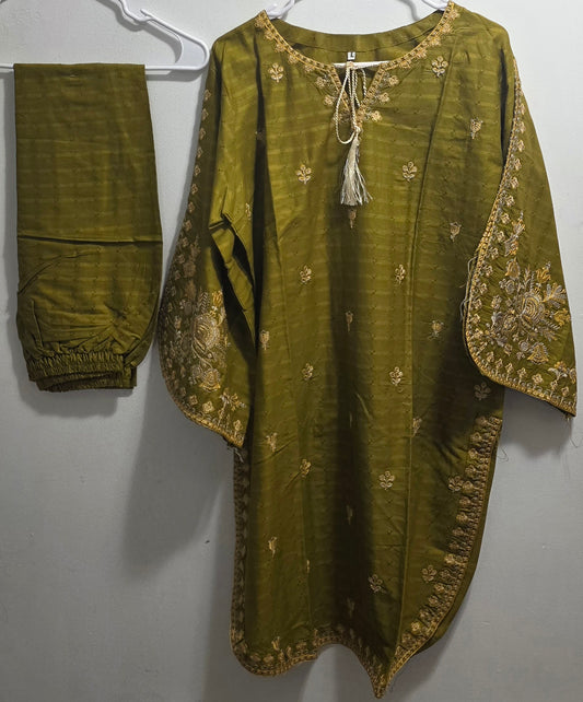 Cotton Embroidered 2pc Suit