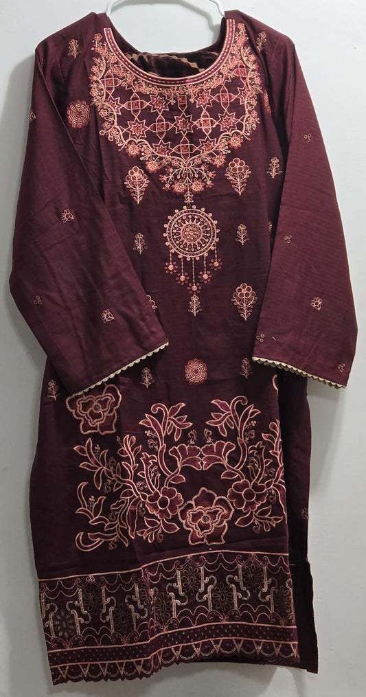 Bana Dora Embroidered Suit With Palachi Shawl