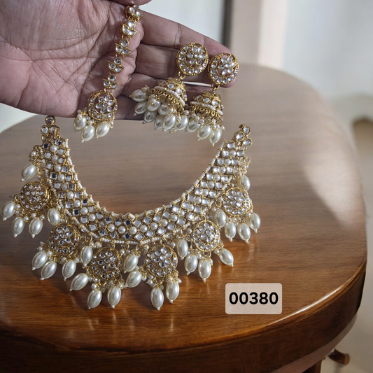 Necklace Set with Jhumkas & Tikka