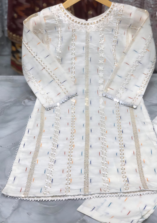 Girls Embroidered Suit