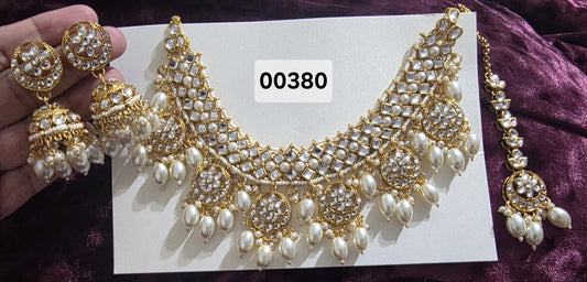 Necklace Set with Jhumkas & Tikka