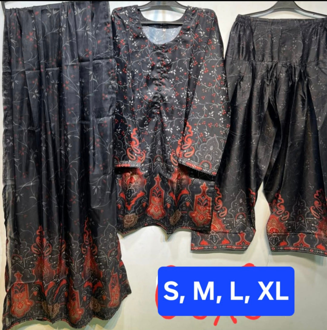 Silk Farshi Shalwar 3pc Suit